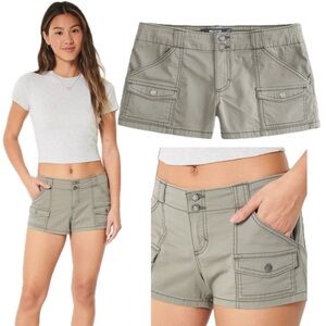 NWT Hollister Green Stretchy Waistband Low Rise Shorts 12